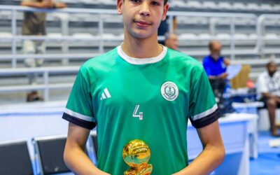 لاعب فريق الاتحاد المصراتي تحت 14 سنة للكرة الطائرة محمد عبد اللطيف أفضل مرسل ببطولة ليبيا 25 -26